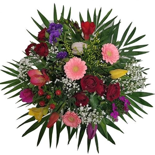 echter Blumenstrauß - Geburtstag mit roten Rosen