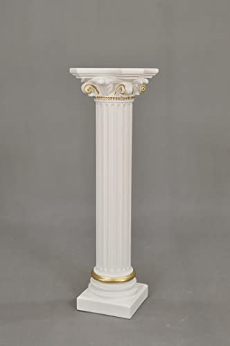 Cinar Colonna decorativa in stile meandro, 76 cm, in stile greco antico rococò, pilastro barocco, piedistallo dipinto a mano