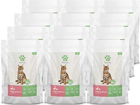 Fellicita Premium Nassfutter für Katzen - Geflügel, Geflügelherzen mit Aprikose - 12er Pack, 12 x 95g, Multiprotein, hochwertiges Futter, getreidefrei, leckere Pastete, Alleinfuttermittel