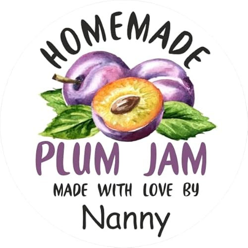 39 Personalised Plum Jam Jar Labels, Stickers