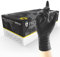 UNIGLOVES PROTECT Black HD+ Nitrilhandschuh mit verlängerter Stulpe - extrem strapazierfähig, Einmalgebrauch, vielseitig einsetzbar, puderfrei, Box mit 100 Handschuhen, Größe Extra Small (GA0071)