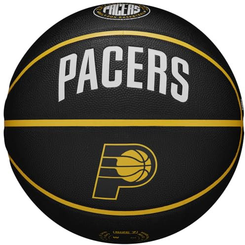 Wilson NBA Team City Collector Indiana Pacers Ball WZ4016412ID, Unisex, Basketball, Black/Yellow/White, 7