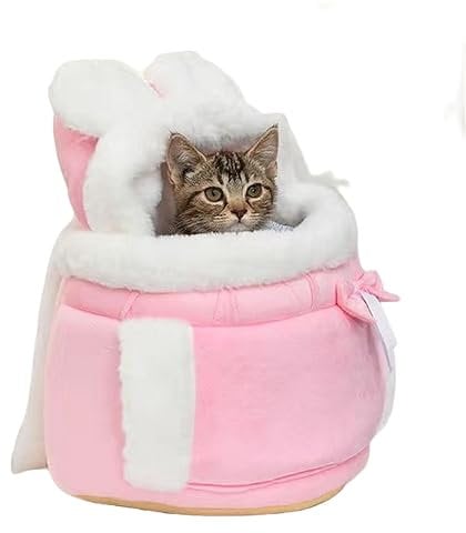 LLaviD Zaino Cani Outdoor da Viaggio per Animale Domestico - Inverno Borsa Trasporto per Cani di Piccola Taglia - Rosa - L - Adatto 3-5Kg