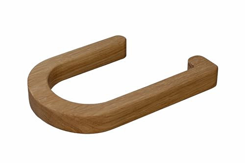 Toilettenpapierhalter Holz Eiche ohne Bohren rund Klorollenhalter Bad WC selbstklebend Papierhalter Halter Spender LPManufaktur (Eiche)