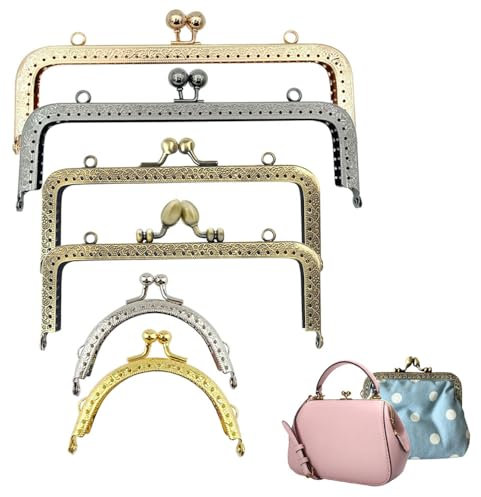 Niaciswe Cadres de Sac Bricolage en Métal Rectangle 6 Pièces Fermoir Sac Vintage Cadre Porte Monnaie Vintage Cadre Porte Monnaie Fermoir de Baiser Cadre de Sac à Main en Métal Rétro Fermoir Sac