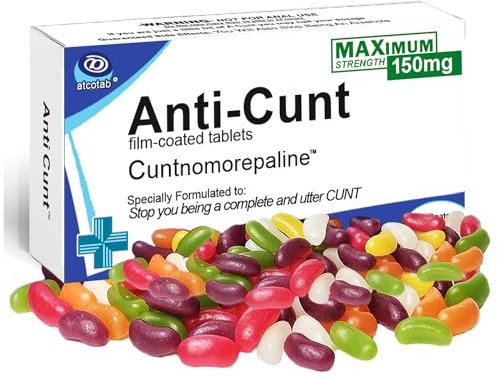 Funny Prank Rude Joke Tablets Pill Box Jelly Beans Sweets Xmas Secret Santa Stocking Filler Unusual Gift for Men Birthday18th 21st 30th 40th 50th 60th 70th Women Mum Dad Boyfriend