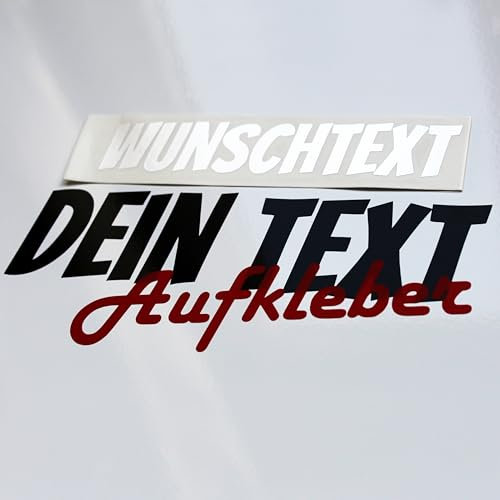 Autoaufkleber mit Wunschtext – Aufkleber selbst gestalten mit Vorschau | Sticker für Fenster, Tür, Motorrad – konturgeschnitten & wetterfest – 10–100 cm personalisierbar