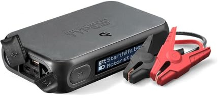 StartYa 8Qi Gen2 | Starke Starthilfe fürs Auto | Handliche Powerbank | Display mit Anleitung | 8000maH | bis zu 350A Starthilfestrom | Für alle Benziner mit 12V Bordnetz | Hochwertige Qualität