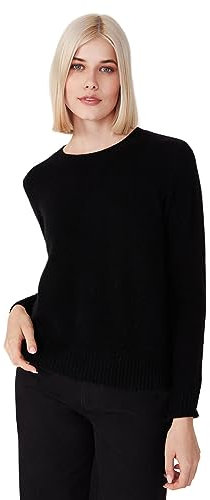 Style & Republic Kaschmir Pullover-Damen elegant aus 100% Cashmere - Dein kuscheliger Premium Strickpullover für stilvolle Herbst- & Winter-Momente - Black M