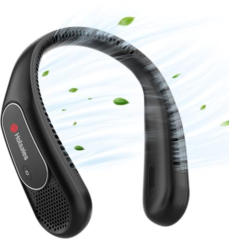 Hotsales Neck Fan, Hands Free Bladeless Neck Fans Portable Rechargeable, 6000 mAh Battery Operated Wearable Personal Fan, Cooling Neck Fan, 3 Speeds, USB Fan Gifts for Men, Women, Travel, Outdoor