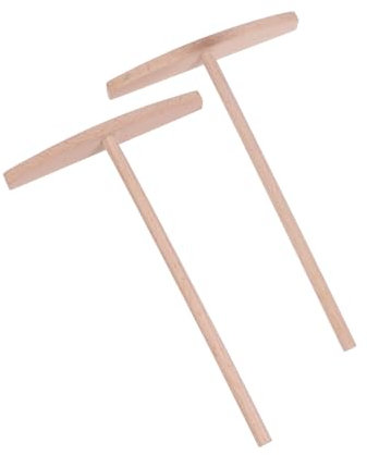 ABOOFAN 2pcs Wooden Crepe Spreader Long T-Shaped Crepe Pancake Tools Wood Crepe Maker Pancake Maker Tool for Kitchen Home Restaurant Food Stall Baking