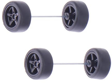 MagiDeal 1/64 Skala Räder Felgen Reifen Set RC Legierung Auto Zubehör Ersatzteile RC Reifen mit Felge RC Upgrade Teil für Kinder Erwachsene, Schwarz