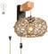 Vintage Dimmbar Wandleuchte mit Stecker,Vintage Nachttischlampe Schwarz Retro Industrial Metall Wand Lampe E27 mit Drehschalter & 2M Kabel für Wohnzimmer Schalfzimmer Treppenhaus Flur Cafe Bar