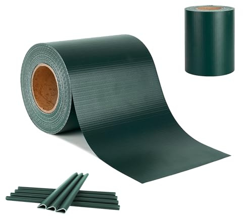 Aufun PVC Sichtschutzstreifen 35m x 19cm Doppelstabmatten Zaun - inkl. 20 Befestigungsclips, Zaunsichtschutz, Gartenzaun, Sichtschutz, Zaunfolie für Garten (Grün)