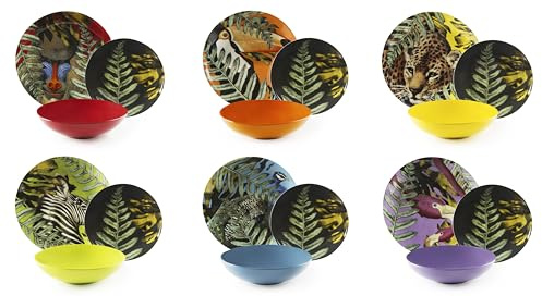 Excelsa Madagascar Service de vaisselle, porcelaine/stoneware 18 pièces