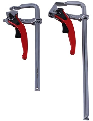 CNCYEAH Lot de 2 serre-joints à levier, pinces à cliquet à serrage rapide, serre-joints, serre-joints, serre-joints de table, pour meuler, couper (200 mm x 60 mm + 300 mm x 60 mm)