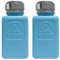 2 Pack 6 OZ / 200ml Permanent ESD Solvent Bottle | AntiStatic Square Bottle | One Touch press Stainless Steel Liquid Dispenser Pump for Rubbing Alcohol / Nail Polish Makeup Remover Dispenser, Blue