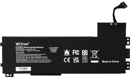 WLTree VV09XL Batteria per Portatile HP ZBook 15 G3 G4 ZBook 17 G3 Mobile Workstation Series VV09090XL-PL HSTNN-C87C HSTNN-DB7D 808398-2C1 808398-2C2 808452-001 808398-2B1 808452-002 90Wh Battery