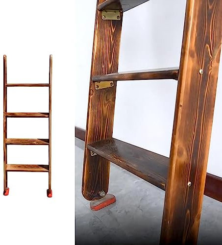 Scaletta per Letto a Castello Doppia, Scaletta per Salire a Castello per Scala per Mansarda Camper, Scaletta Laterale per Letto retrò con Piedini Antiscivolo e Ganci in Metallo, Carico Massimo 440 Lib