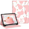 FINTIE Coque pour iPad (A16) 11ème Génération 11 Pouces 2025, iPad 10ème Génération 10.9 Pouces 2022 - [Rangement de Stylet] Housse Multipositions Etui avec Poche de Document, Vache Fraise