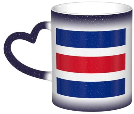 Kingww Magische hitzebeständige Tasse mit Flagge von Costa Rica, 325 ml, ein Getränkeerlebnis, das die Farben mit der Temperatur wechselt