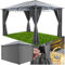 tectake Aluminium pavillon wetterfest mit 4 seitenteilen
