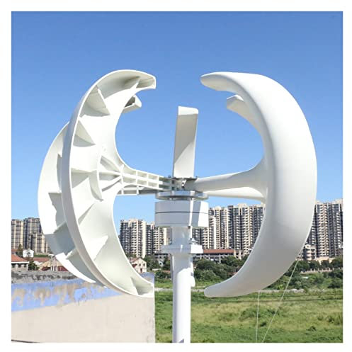 Aerogeneradores, Turbina eólica de eje Vertical de 1000W, 1KW, 12V, 24V, 48V con controlador MPPT, pequeño molino de viento de bajo ruido for farolas,Kit generador eólico(White with Control,48V)