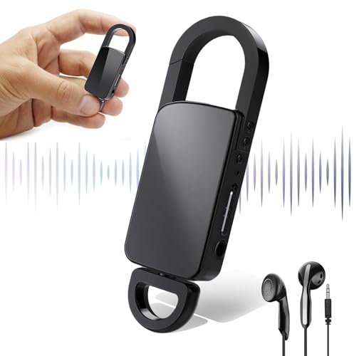 64GB Mini Digitales Diktiergerät, Abhörgerät mit Dreifacher Rauschunterdrückung, Aufzeichnungsgerät 750 Stunden Speicherplatz für Vorlesungen Interviews Meetings Klasse
