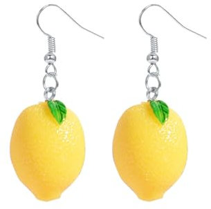 TAXTYHRE Ohrringe Zitrone für Damen, Frucht Ohrringe Mädchen, Charm Früchte Ohrringe, Lustige Nette Zitronenohrringe, Zitronen Tropfen Ohrringe, für Karneval Party Maskerade Sommerstrand
