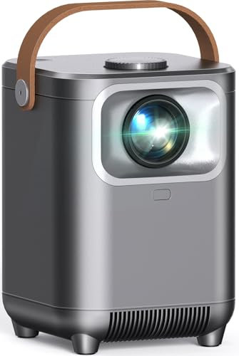 PURSHE Mini Projector WiFi6 Bluetooth5.2, Electric Focus/Auto Keystone Full HD 1080P Supported Projector for Bedroom/Outdoor, 50% Zoom Projector Compatible with TV Stick/HDMI/USB/Laptop/Smartphone