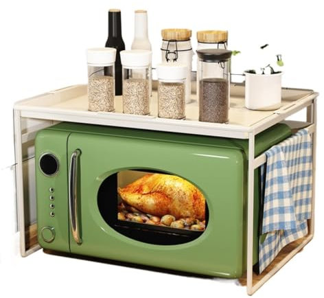 étagère, Étagère ou assiette réglable en acier for micro-ondes à 2 niveaux, support de boulanger for grille-pain, support d'étagère for organisateur de comptoir de cuisine, supports de rangement for c