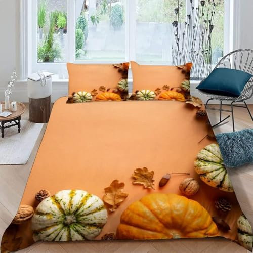 3D Bettbezug Set 135X200 Cm Bettwäsche-Set Allergiker Deckenbezug Bettwäsche Garnitur Mit Kopfkissenbezug Geeignet Für Bettwäsche-Sets Für Alle Jahreszeiten Mikrofaser - Halloween-Them -18112761861800