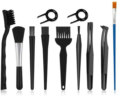 Antistatische ESD Bürste, 11 Stück Computer Reinigungsset mit Abzieher Laptop Cleaning Kit Nylon Pinsel PC Reinigung Reinigungspinsel für Tastatur Leiterplatte Motherboards PC Reinigungsbürste Set