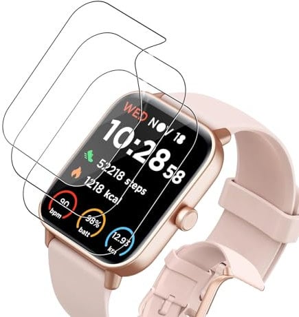 3 Pack Screen Protector for Smartwatch IDW13/IDW15/Fitpolo IDW19/VRPEFIT IDW13/IDW13/TOOBUR IDW13 1.8 Inch,HD Clear Scratch Resistant Bubble Free,Ultra Thin TPU Full Coverage Flexible Soft Film