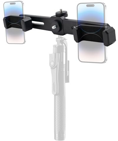 Handy Stativ Adapter Halterung 1/4 Zoll Gewindehalterung Smartphone 360° Drehbar Dual Handyhalterung Smartphone Halterung Handyklemme(Stativ not Included)