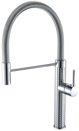 AIMADI Wasserhahn Küche Ausziehbar Küchenarmatur Einhebel-Mischer mit 360° Drehfunktion Armatur Küche Spültischarmatur Schwarz Chrom