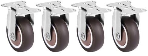 TPE Mute Caster Wheel, Heavy Duty Directional Casters, 4Pcs 2in TPE Rubber Removable Mute Chair Fixed Rubber Casters for Trolleys, Cabinets