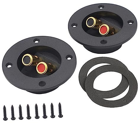 BRIGHTFUFU 2Pcs Speaker Wire Connector Terminal Cup Plated Way Speaker Box Connector for Car Home Audio Subwoofer Material