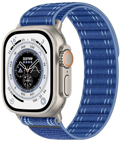 Compatible with Apple Watch Strap 46/45/44/42/41/40/49 mm, Braided Watch Strap Strap for iWatch Series 10 9 8 7 6 5 4/SE 2/Ultra 2, Fabric Sports Band for iPhone Watch, 38/40/41/42mm, Nylon, No