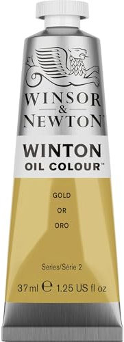 Winsor & Newton 1414283 Winton, feine hochwertige Ölfarbe - 37ml Tube mit gleichmäßiger Konsistenz, lichtbeständig, hohe Deckkraft, reich an Farbpigmenten - Gold