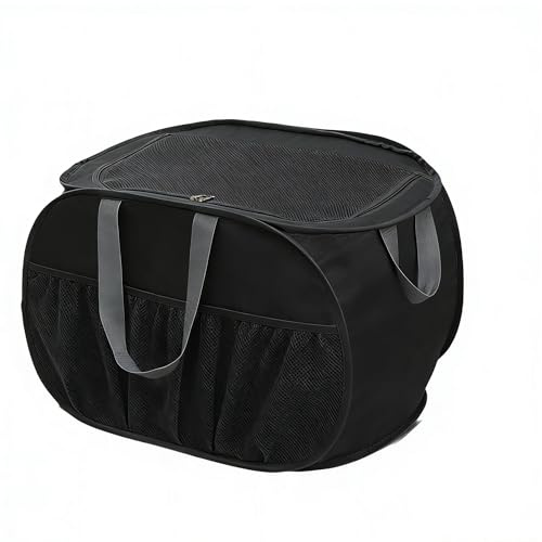 Pop Up Wäschekorb mit deckel 37 * 37 * 60 cm Klappbar Mit Griff Faltbarer Wäschekorb Mesh Aufbewahrungskorb Laundry Basket für Kinderzimmer Camping Reisen (wäschekorb mit deckel schwarz)