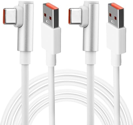 120 W Cavo 1.8 M, Cavo USB C Ricarica Rapida 6 A 90 gradi, Ricarica Rapida e Sincronizzazione per Xiaomi Redmi Note 13 12 Pro 12S 11 11S, Turbo Tipo C per Xiaomi 14 13 11 Lite 5G Pad 6 5 POCO F6 X6 X5