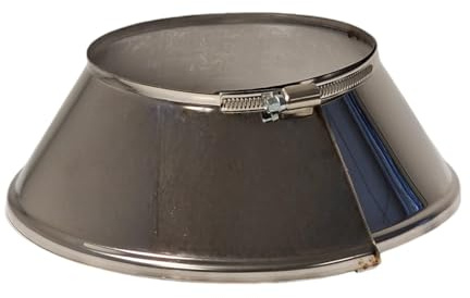 Stainless Steel Flue Liner Storm Collar, Stove Pipe Rosette with Clip, Chimney Tube Plate, Roof Rain Protection Cover (160mm)