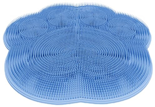 Homoyoyo Tapis Mural en Silicone Antidérapant Forme Patte de Chat, Coussinet de Massage Polyvalent pour Dos et Pieds, Brosse de Bleue Ventouse pour Salle de Bain, Nettoyage et Relaxation