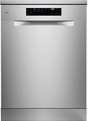 AEG 6000 Series Freestanding Dishwasher GF6200C2SNM, AirDry Technology, SatelliteClean Spray Arm, TimeSelect Display, ExtraHygiene 69°C, EasyFlex Drawer, 8 Programs, 44 dB, 850x598x622 mm