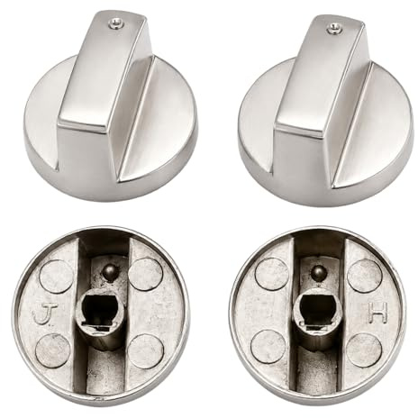 VBSYUYQ 4 Pack 6mm Cooker Knobs Replacement for Gas Electric Oven | 4 pack 6mm inner hole zinc alloy cooker knobs, replacement control dials for gas electric oven hob kitchen appliance repair
