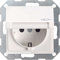 Gira 045427 Schuko Steckdose Klappdeckel System 55, reinweiß matt