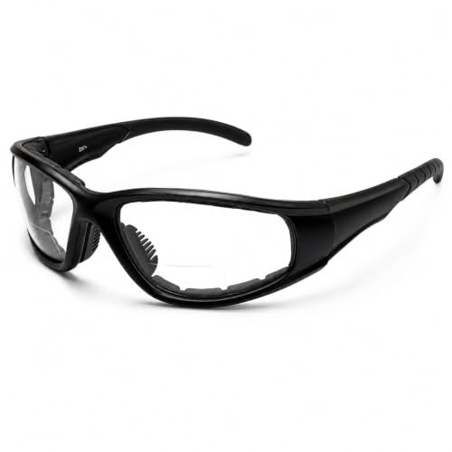 Calabria 23BF Sportster - Gafas de seguridad bifocales + 2 pulgadas de protección UV transparente inastillables | Gafas de lectura de seguridad antivaho, deslizamiento, arañazos