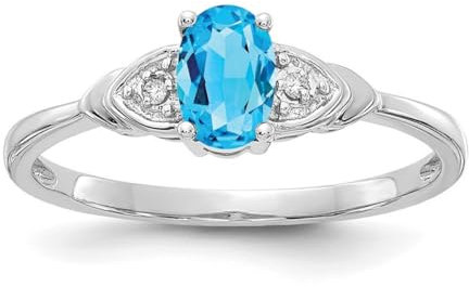 Ring Weißgold 14 Karat (585) Blautopas Diamant