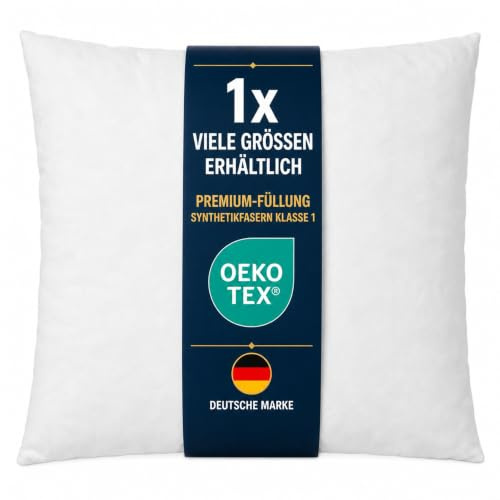 Arsvita Füllkissen 50x50cm - Premium-Polyester Kissenfüllung Klasse 1 | extra bauschiges Innenkissen, für Couchkissen und Dekokissen, formstabil, allergikerfreundlich, waschbar bei 30°C, OEKO-TEX